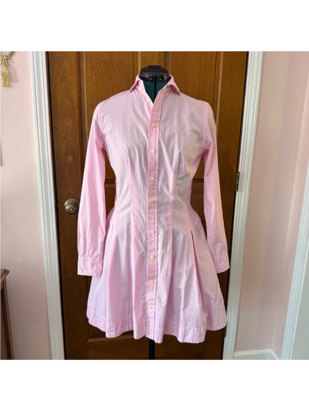 Polo by Ralph Lauren Pink Long-Sleeve Shirt Dress